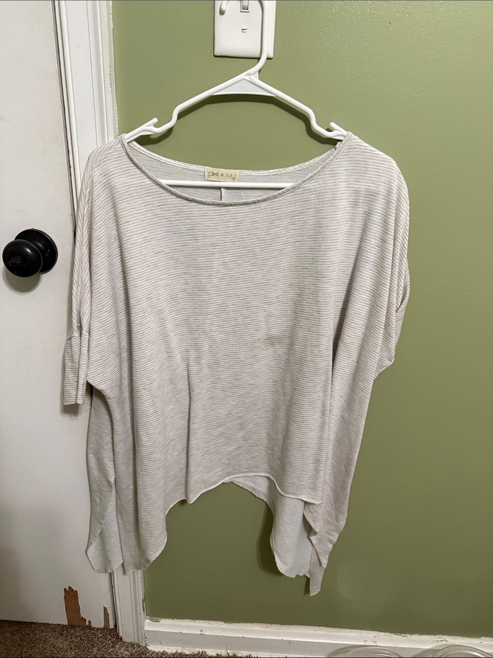 Pixi Soft Cream Striped Boxy Tunic